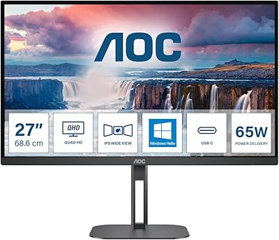 AOC 27 inch QHD Q27V5N 75 Hz, 4 ms, freesync, height adjustment, cardan, sparkle speakers (2,560 x 1,440 to 75 Hz, 300 cd / m2, HDMI 1.4 / DP 1.2).. Experience the convenience of online shopping with DIAYTAR NIGERIA's reliable 5-8 day delivery service.