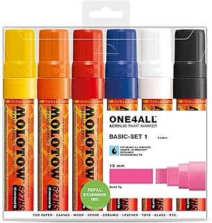 Set of moloto one for all acrylic colored pencils, 6 primary colors 1, 15 mm (200.459).. DIAYTAR Nigeria: Where affordability meets fast and reliable e-commerce service.