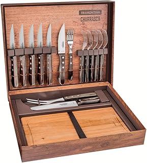 A full set of barbecue knives comprising 15 tramontina pieces with a board.. DIAYTAR NIGERIA: Your affordable shopping destination with thousands of products delivered in days.