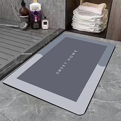 Bathroom absorbent floor mats: diatom bath mats, Super absorbent swinging bath mat - non -slip bath mat, easy to clean, for toilet, bathroom, living room, kitchen (40 x 60 cm, gray).. Nigeria's most loved e-commerce platform delivers affordable shopping solutions to your doorstep.