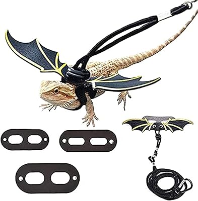 Leave and harnesses of dragon wings, leave of lizard, harness of salt dragon in adjustable and elegant leather with wings for walking and safety, by gecko chameleon hamster reptile reptile (small, medium, large, pack of 3).. Discover the convenience of DIAYTAR NIGERIA's vast product range delivered affordably in 5-8 days.