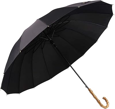 Long umbrella with opening and manual closure with 16 whales, durable and solid