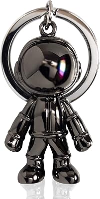 Astronaut design metal keychain (with gift box) (black), black, 10 cm.. Shop across boundaries with DIAYTAR NIGERIA's comprehensive catalog delivered nationwide at budget rates.