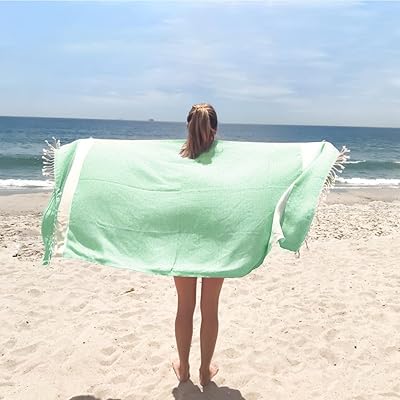 Turkish Turkish beach towel, Turkish absorbent bath towel, beach blanket, fast drying, ultra soft, beach towels without sand, 100 % organic cotton towels, Coles 100 x 180 cm L (green).. DIAYTAR NIGERIA delivers more than purchases - we deliver affordable shopping solutions within the week.
