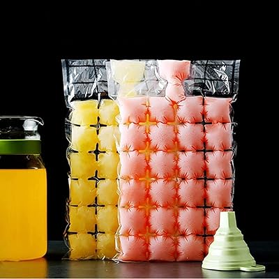Cool baby plastic transparent disposable ice bags with 24 holes for disposable ice storage, self-object ice bags and telescopic funnel with round hole, 10 pieces.. DIAYTAR NIGERIA: Making online retail accessible to all with affordable nationwide shipping.