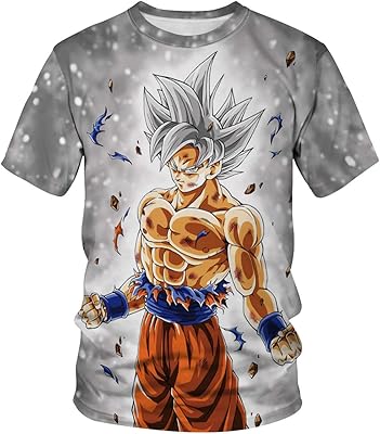 Decreeted T-shirt with short sleeves printed Dragon Ball Naruto 3D for Men Size S-3XL.. DIAYTAR Nigeria delivers happiness in 5–8 days, no matter what you buy.