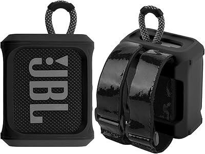 T-Zine silicone shell for portable speaker JBL Go 3 with removable strap for bicycle, golf cart, transport bag, protective case (black).. Shop across categories with ease at DIAYTAR NIGERIA, delivering affordability within the week.