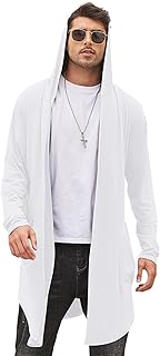 Long hooded sweater for men with light shawl collar, open on the front with pockets.. DIAYTAR NIGERIA: Bringing the marketplace to every Nigerian with affordable prices and quick delivery.