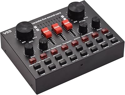 Vaono v8s mini live external sound card for live broadcasting, karaoke song and music with 16 fun sound effects, bluetooth connection for smartphone, laptop and computer.. Nigeria shops with DIAYTAR — wide selection, fast shipping, and great value.