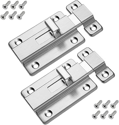 Door bolts, Sliding door lock in stainless steel, sliding lock riding on the surface for all types of interior doors, 2 rooms.. DIAYTAR NIGERIA brings the marketplace to your home with budget-friendly prices and nationwide delivery.