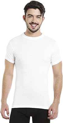 Round neck t-shirt by men (white, large).. DIAYTAR NIGERIA: Your trusted e-commerce partner with extensive product choices and affordable delivery.