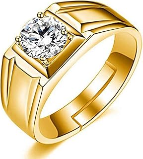 Adjustable rings in Swarovski Plated Golden Crystal 24 Carats DC Jewelry for Men (Gold).. DIAYTAR NIGERIA: Your trusted partner for affordable online shopping with reliable delivery timeframes.