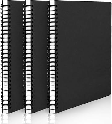 3 -piece spiral lignone notebook, black rigid coverage travel notebook, A5 5.5 x 8.3 inch format, 100 pages/50 sheets, notebook lined with a spiral for students, office, college.. Discover a new way to shop with DIAYTAR NIGERIA's comprehensive marketplace and quick delivery options.