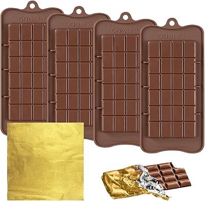 4 chocolate molds with 100 gold leaf rollers, good non -stick chocolate molds, chocolate molds in casable silicone.. Your everyday shopping companion, DIAYTAR NIGERIA offers unbeatable value with nationwide delivery.