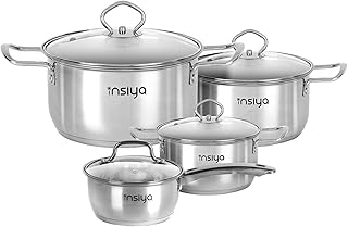 Set of luxury pans and stainless steel and stainless stoves with lids.. Experience shopping without limits at DIAYTAR NIGERIA, where affordability meets convenience in just days.