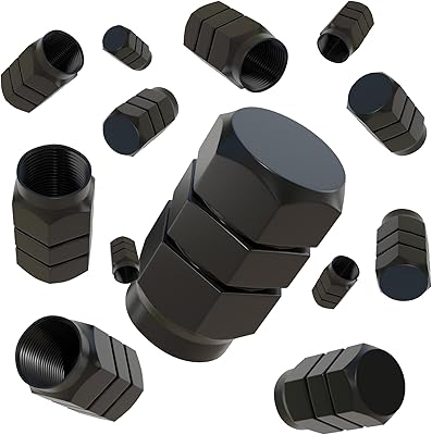 AIKind Valve De Valve de car hexagonal aluminum anti-dust aluminum (20-room play, black).. DIAYTAR NIGERIA: Putting quality products within reach of every Nigerian through our affordable marketplace.