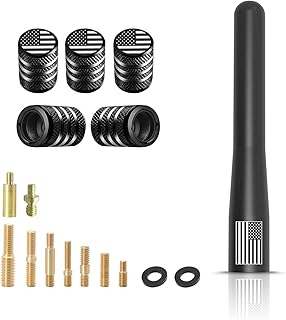 Universal car antenna with valve stem caps - American flag design, truck outdoor decoration accessories for most car cars, short replacement antenna accessories, black, 4 \ ".. Your digital shopping companion, DIAYTAR NIGERIA offers exceptional value with delivery in less than 8 days.