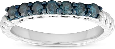 Ring with 0.50 carat blue diamond for women, Sterling 925 silver, delicate and hypoallergenic, jewelry ready to offer.. DIAYTAR NIGERIA brings the marketplace home to you with affordable prices and delivery in 5-8 days.