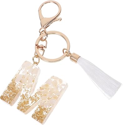 Key holders alphabet pendant m abaudem keychain in white car pampilles.. DIAYTAR Nigeria: Your one-stop online shop with unbeatable prices and nationwide delivery in under 8 days.