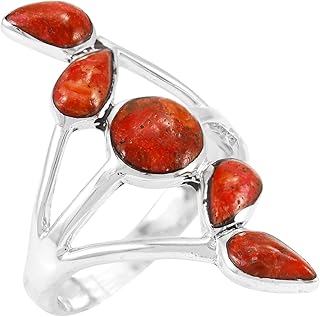 Thorny Sterling 925 spine turquoise ring dotted with real precious stones of size 6 to 11.. Your digital shopping ally, DIAYTAR NIGERIA offers extensive selection with budget-friendly delivery.