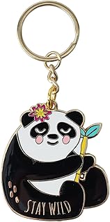 Panda keychain in enamel Stay Wild | Pendant for car keys bag.. DIAYTAR NIGERIA: Where quality meets accessibility with affordable prices and prompt shipping.