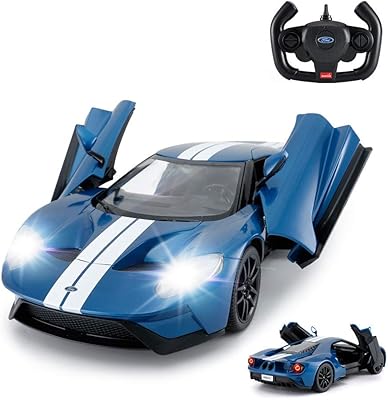 Rastar 1/14 Ford GT remote control racing car, children's toy, manual opening doors, blue (2.4 GHz).. DIAYTAR NIGERIA delivers more than expected with our extensive catalog and 5-8 day delivery service.