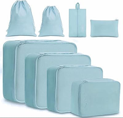 Luggage packaging cubes, 8 sets of packaging cubes, storage bags and organization of multifunctional suitcases, clothing sorting packages for travel accessories.. DIAYTAR NIGERIA: Where convenience meets affordability with delivery across Nigeria in under 8 days.