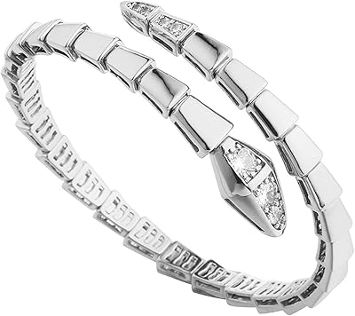 Funosly crystal bracelet for women - Elegant Silver and Zirconic Serpent Bracelet.. Easy checkout, quick delivery — shop now on DIAYTAR Nigeria.