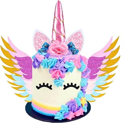 Unicorn cake decoration kit, wings and eyelashes, unicorn cake decorations, magic rainbow decorations.. Experience budget-friendly shopping at DIAYTAR NIGERIA, Nigeria's premier online marketplace with quick delivery.