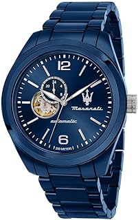 Men's watch with automatic movement, entirely blue ceramics, by traguardo, blue, blue, bracelet.. DIAYTAR NIGERIA: Connecting Nigerians with their needs through our affordable and diverse marketplace.