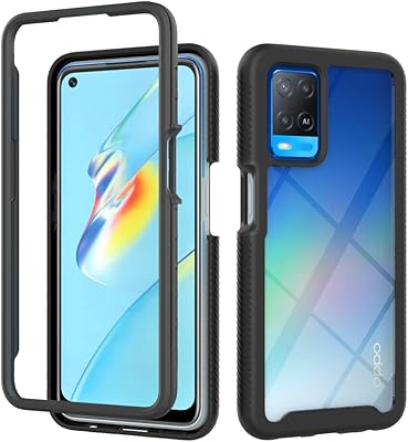 Transparent, non -slip, shock resistant and complete coverage for mobile phone OPPO A54 4G, in double layer - black plastic... Shop anytime, receive on time — only with DIAYTAR Nigeria.