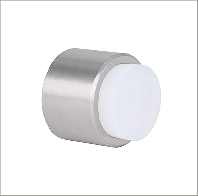 Wall door stop | 28 x 28 mm | Adhesive | screw fixation | Great adhesion | 100% practical | Mod. I -198/28 (stainless steel - white rubber).. Discover unbeatable variety on DIAYTAR Nigeria — shop today, delivered this week.