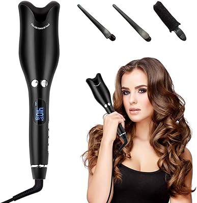 Automatic Bigoudi, automatic curling iron with double tension, 4 adjustable temperatures and 3 timer, LCD screen, fast heating, anti-frying, rotary barrel, automatic stop for hairstyle (black).. Your ideal shopping companion, DIAYTAR NIGERIA offers unmatched variety with delivery within a week.