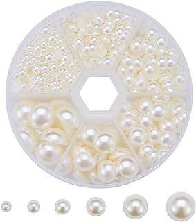PH pandahall elite 1 piece 6 colors box of nail decoration in pearls semicircle on flat back, 4-12 mm.. Explore the biggest product variety online — only at DIAYTAR Nigeria.