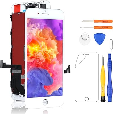 YUDUD LCD screen and glass replacement touch screen with frame + repair tool kit for iPhone 8 Plus (5.5 inch, white).. DIAYTAR NIGERIA delivers more than products - we deliver affordable solutions within days.