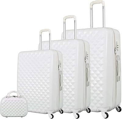 Set of Trolley de Murano travel bags, 4 rooms, white, 6686/3p.. Enjoy a hassle-free shopping experience with DIAYTAR Nigeria, where products are categorized for your convenience and delivery is always on time.
