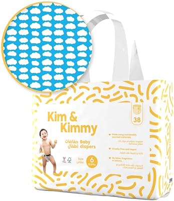 Kim & Kimmy diapers - size 6, 15-20 kg, quantity 38 small clouds.. Shop from our extensive catalog at DIAYTAR NIGERIA and enjoy doorstep delivery in just 5-8 days.