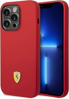CG Mobile. Liquid silicone protective shell with black camera outline and metal logo, compatible with Ferrari iPhone 14 Pro (Red).. Browse endless categories on DIAYTAR Nigeria — your items delivered in just days.