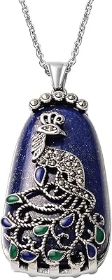 Shoplc Lapis-Lazuli Blue pendant necklace for woman natural stone jewelry flower chain.. Looking for a deal? DIAYTAR Nigeria has thousands waiting for you.