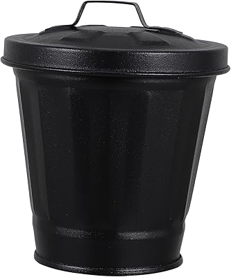 Alipis 1pc Bin Plastic basket Plans Interior Vase Mini Metal Plants Flower Flower Pot Small trash can with black iron storage box for desk for desktop.. DIAYTAR NIGERIA: Where affordable shopping meets reliable nationwide delivery in less than a week.