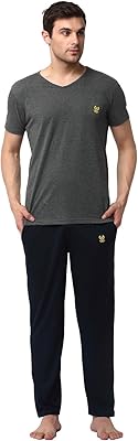 Vimal Jonnery Night Costume in cotton mixed for men with T-shirt with mid-long sleeves and tracksuit pants -v_blk_d10_ant_02-m-m.. DIAYTAR NIGERIA: Making online shopping accessible with affordable prices and nationwide delivery service.