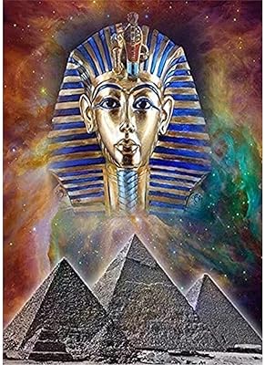 Diamond paint kit ys color 5D with pyramid pattern and Egyptian pharaohs, paint to make yourself with completely pierced round diamonds, adult gift and wall decoration 30 x 40 cm.. Nigeria shops with DIAYTAR — wide selection, fast shipping, and great value.