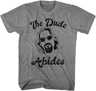 Short sleeve t-shirt for adults, film The Big Lebowski from the 90s, The Dude Abides, Gray.. DIAYTAR NIGERIA: Revolutionizing how Nigerians shop with affordable prices and prompt delivery services.