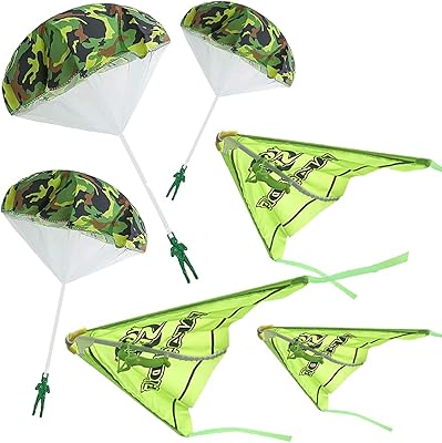 Set of toys parachute for children made up of 6 pieces, set of toys parachute with figurines, toy glider without tangle, flying toys launched by hand for outdoor activities for outdoor activities.. DIAYTAR NIGERIA revolutionizes e-commerce with our affordable prices and dependable delivery timeframes.