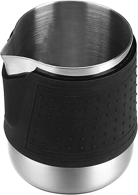 EXPRESSO STEEL MOUNT MOUSSEUR in stainless steel 12 OZ/350 ml with heat resistant silicone pads for espresso machine, milk mousseur and art latte (silver).. Shop with purpose at DIAYTAR NIGERIA and receive quality products at budget rates within 8 days.