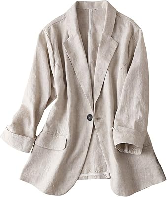 Blazer with single setback 100 % linen for women.. Everything you need is just a click away with DIAYTAR Nigeria — shop now and receive your order in days.