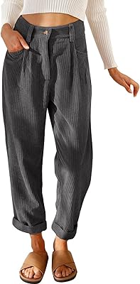 Ribbed velvet pants for women, relaxed waist relaxed pants, right leg, loose and comfortable with pockets, a gray, 14.. DIAYTAR NIGERIA brings a world of products to your fingertips with affordable prices and quick delivery.