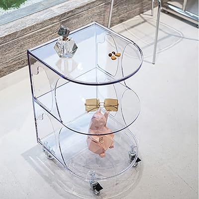 Actoint table in acrylic, 37 x 41 x 61 cm, triple crystal trolley for the house, extra table for living room sofa, creative multifunction storage cabinet.. Shop from Nigeria's largest product selection at DIAYTAR, with budget-friendly prices and swift delivery.