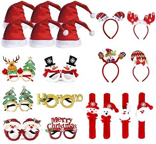 Goodrun 20pccs Christmas glasses frame, Christmas hats, hair hoops and leaf bracelets, glitter party glasses for Christmas decorations, Christmas party gifts, Christmas dinner and Photoaton.. DIAYTAR NIGERIA: Redefining online shopping with unbeatable prices and consistent delivery times.