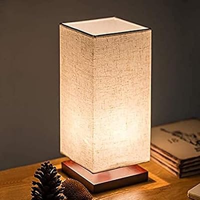 Bedside table lamp, vintage square table lamps in solid wood and fabric for bedroom, dressing room, living room, children's bedroom, university dormitory, coffee table, library library.. Forget the long lines — DIAYTAR Nigeria is always open for shopping.